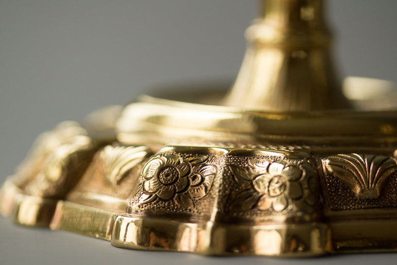 A Pair of George II Silver-Gilt Candlesticks. Edward Aldridge London 1741