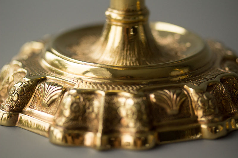 A Pair of George II Silver-Gilt Candlesticks. Edward Aldridge London 1741