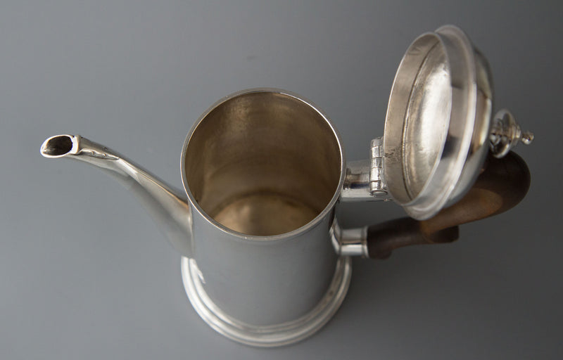 A Queen Anne Irish Silver Coffee Pot Dublin 1706 by David King