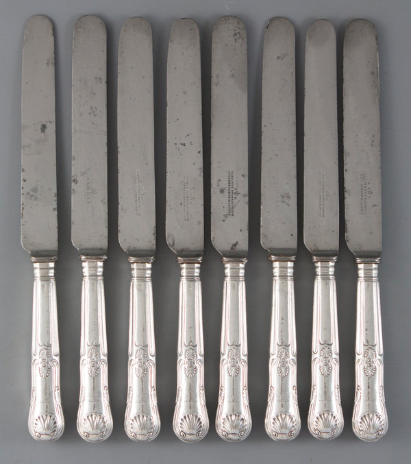 A Set of 8 George III Kings Pattern Table Knives, London 1813 by Moses Brent