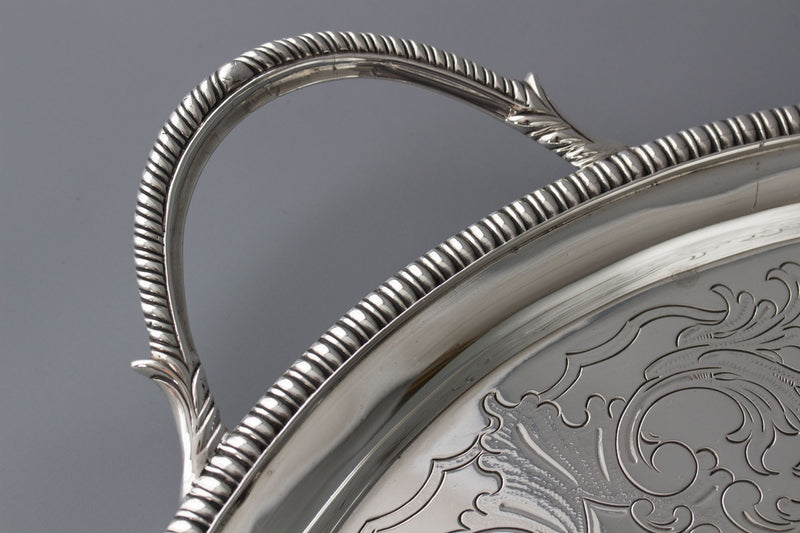 A Large Georgian Silver Tea/Drinks Tray  London 1806 William Bennett