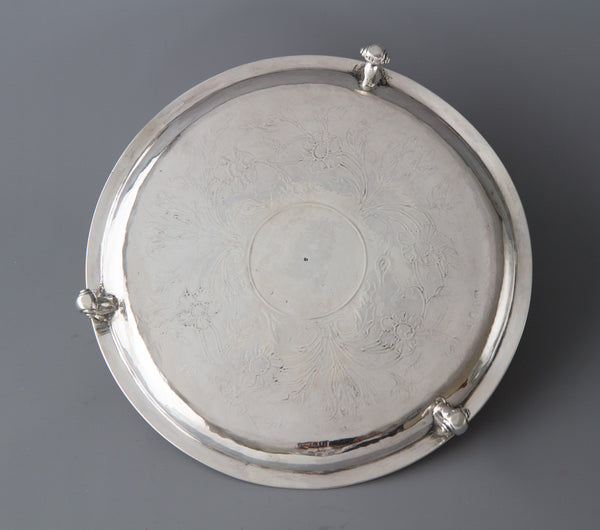 A Beautiful Queen Anne Britannia Salver by Nathaniel Lock, London 1702