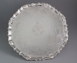 A Large George II Silver Salver London 1738 by John Tuite