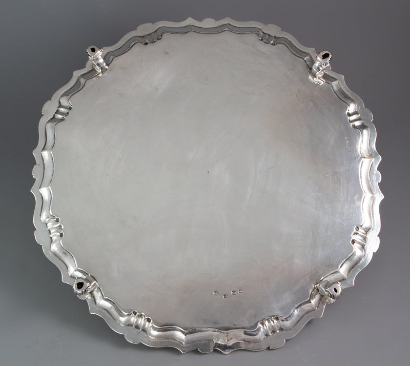 A Large George II Silver Salver London 1738 by John Tuite