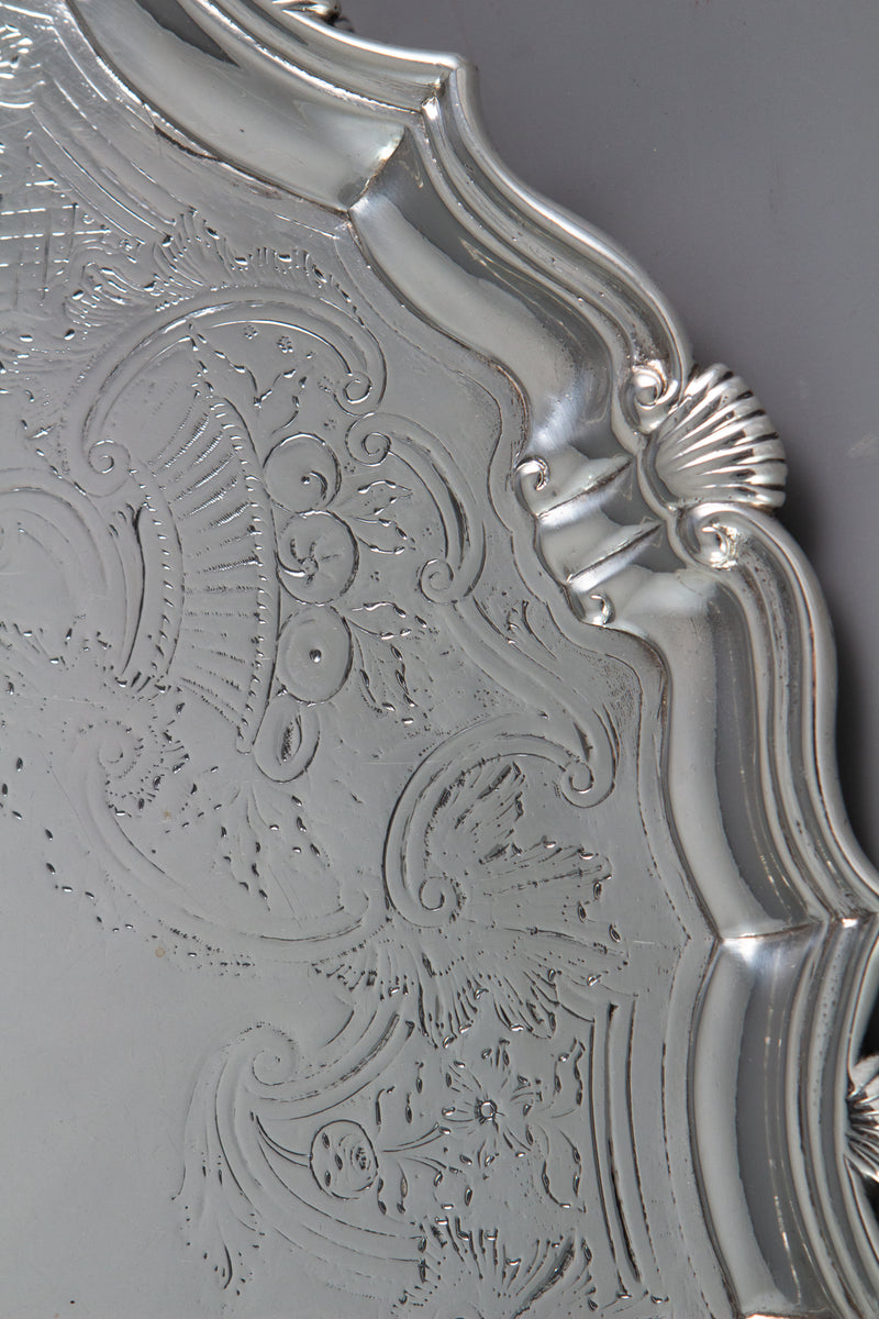 A Large George II Silver Salver London 1738 by John Tuite