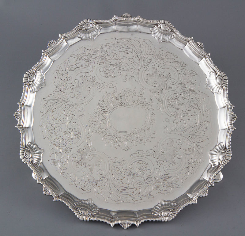 A Fine George III Silver Salver London 1763 by Richard Rugg