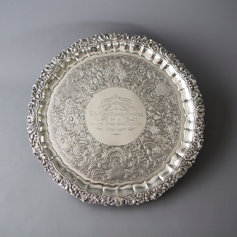 A Magnificent William IV Irish Silver Salver Dublin 1835