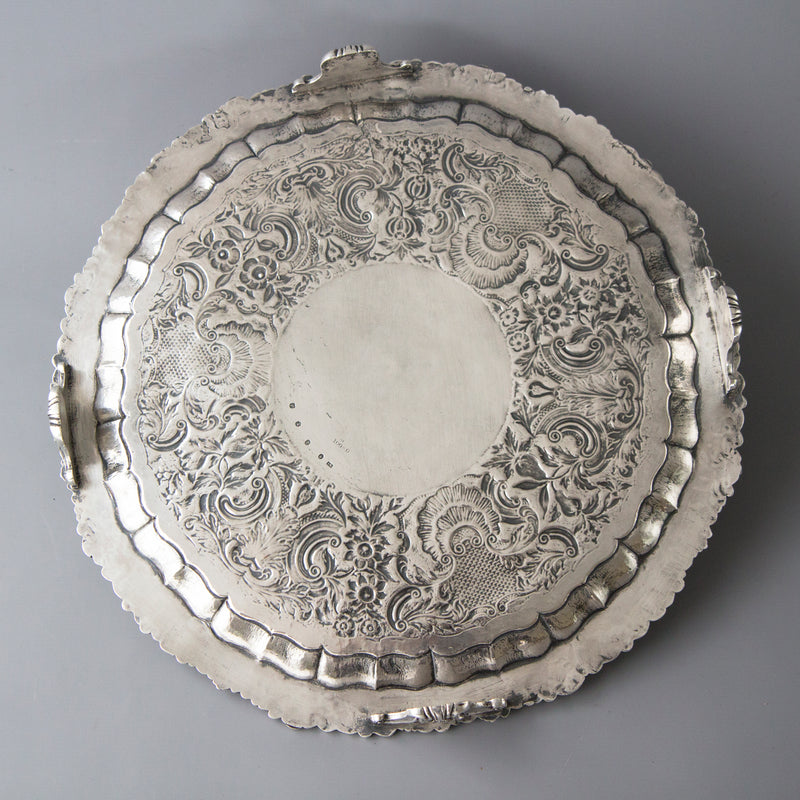 A Magnificent William IV Irish Silver Salver Dublin 1835