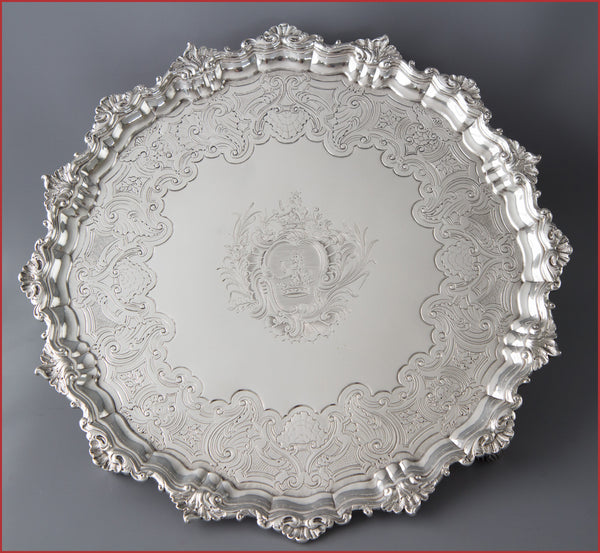 A Very Fine George II Silver Salver London 1743 by John Robinson