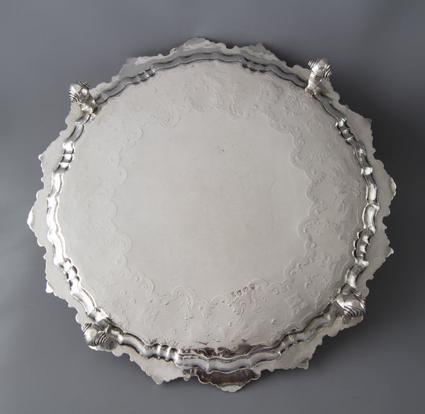 A Very Fine George II Silver Salver London 1743 by John Robinson