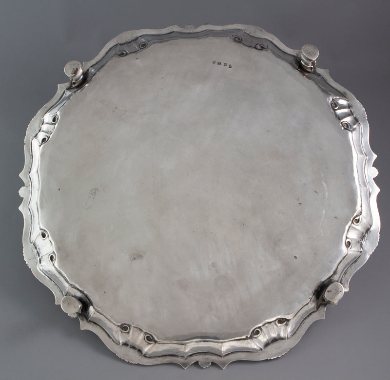 A Large George II silver Salver or Tray, London 1750 by John Le Sage
