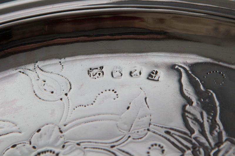 A Beautiful Queen Anne Britannia Salver by Nathaniel Lock, London 1702