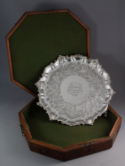 An Impressive Georgian Silver Salver or Tray by Paul Storr, London 1829