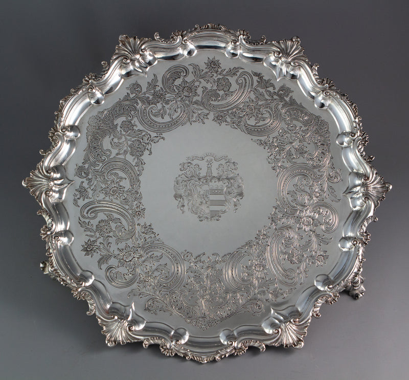An Impressive Georgian Silver Salver or Tray by Paul Storr, London 1829