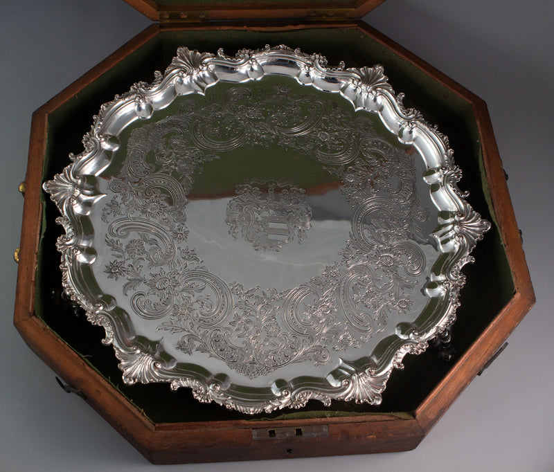 An Impressive Georgian Silver Salver or Tray by Paul Storr, London 1829