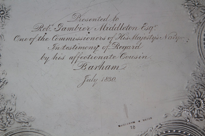 An Impressive Georgian Silver Salver or Tray by Paul Storr, London 1829