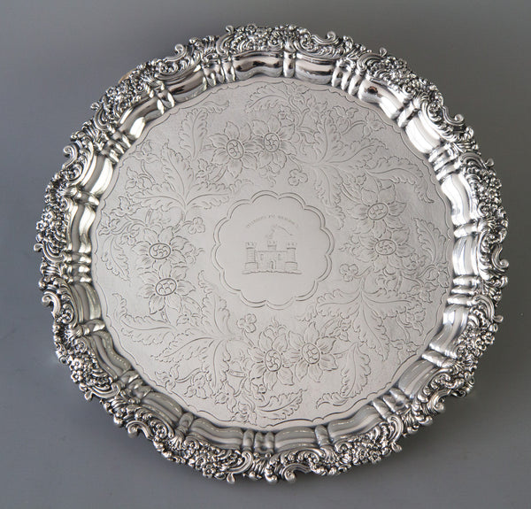 A Very Fine George IV  Silver Salver Sheffield 1822 by J.T.Younge and Co.