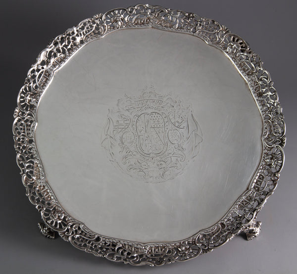 A Set of 3 George III Silver Salver or Trays, London 1762 by Richard Rugg