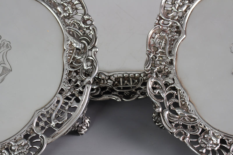 A Set of 3 George III Silver Salver or Trays, London 1762 by Richard Rugg