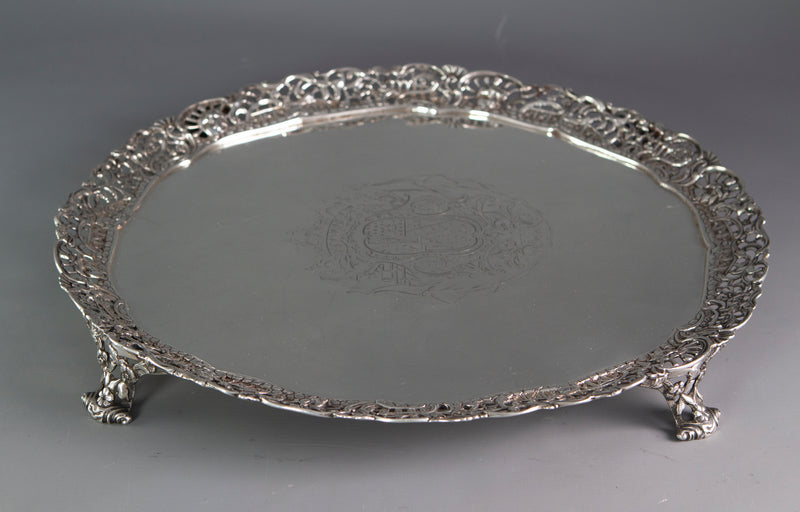 A Set of 3 George III Silver Salver or Trays, London 1762 by Richard Rugg