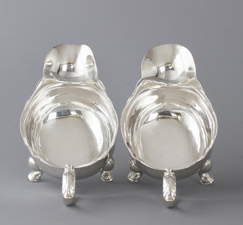 An Excellent Pair of George II Silver Sauce boats, London 1737 by Benjamin West