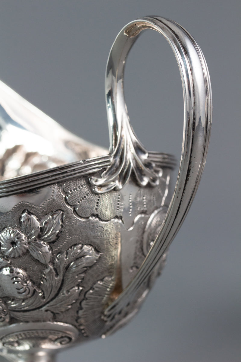 A rare pair of George III Pedestal Sauce Boats, Michael Homer, Dublin 1789