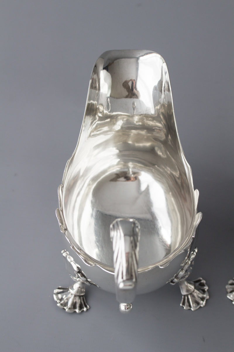 A Very Fine Pair of George II Silver Sauce Boats London 1752 by David Bell and Richard Mills