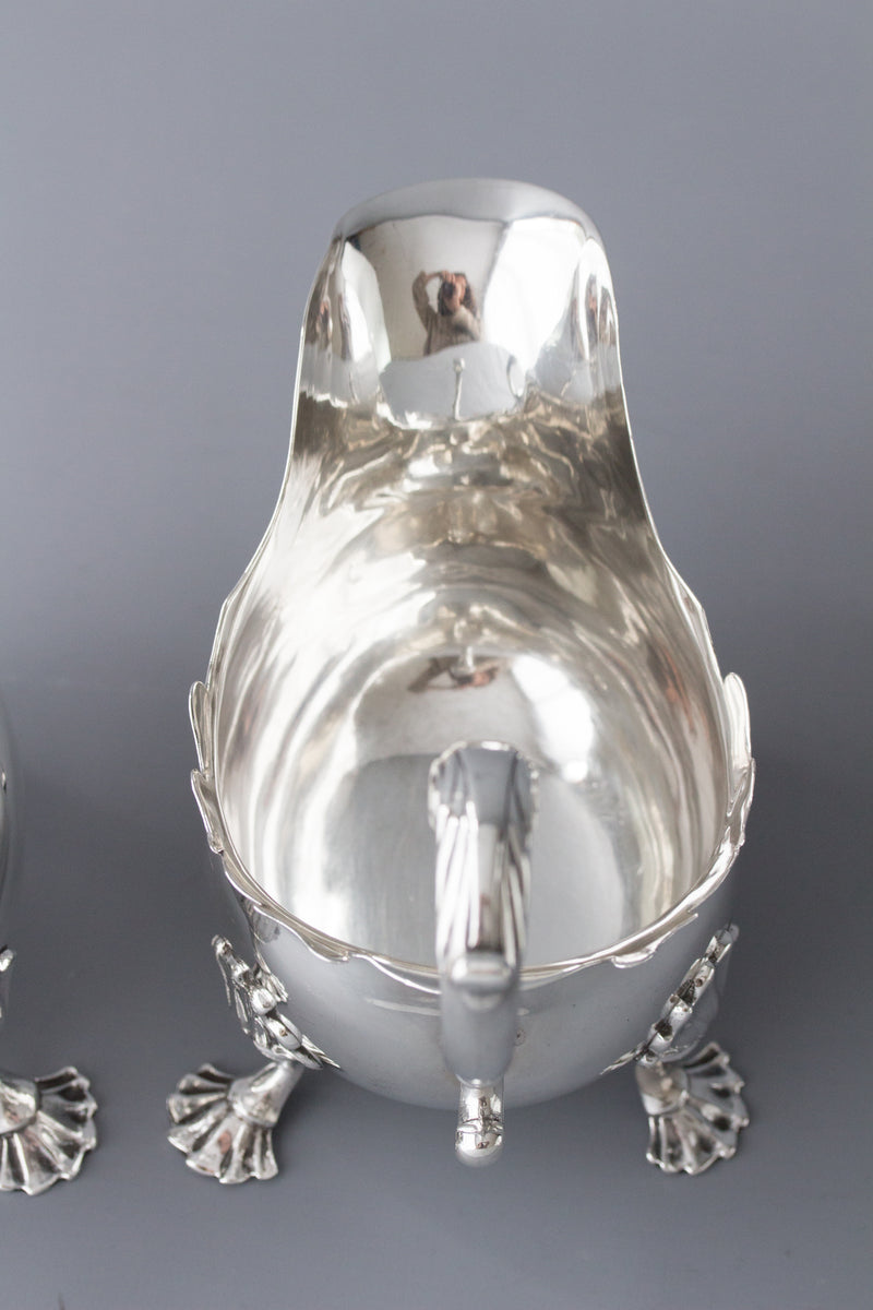 A Very Fine Pair of George II Silver Sauce Boats London 1752 by David Bell and Richard Mills