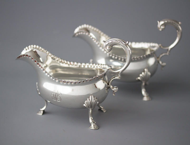 A Very Fine Pair of George III Silver Sauce Boats, London 1768 by W & J Priest