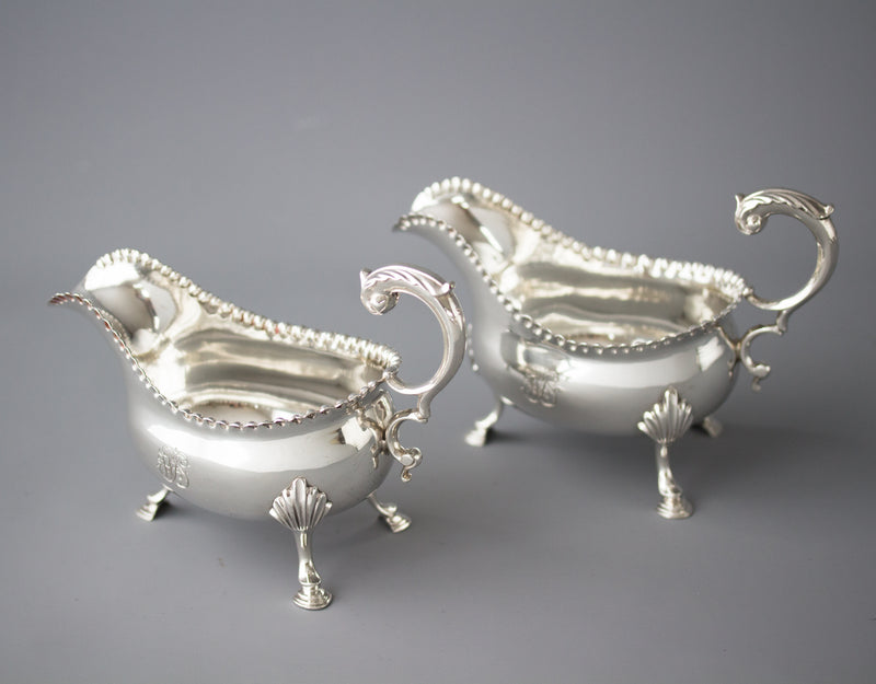 A Very Fine Pair of George III Silver Sauce Boats, London 1768 by W & J Priest