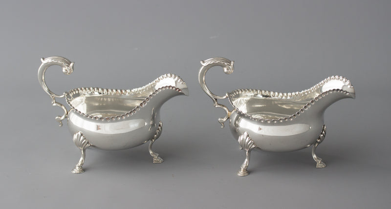A Very Fine Pair of George III Silver Sauce Boats, London 1768 by W & J Priest