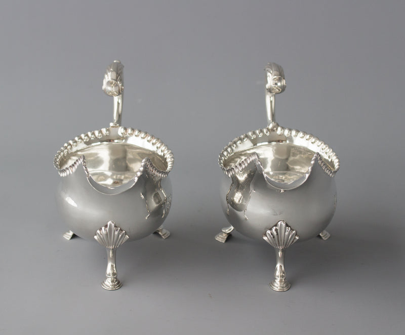 A Very Fine Pair of George III Silver Sauce Boats, London 1768 by W & J Priest
