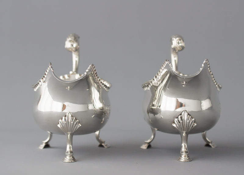 A Very Fine Pair of George III Silver Sauce Boats, London 1768 by W & J Priest