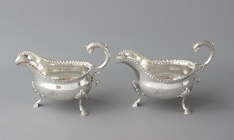 A Very Fine Pair of George III Silver Sauce Boats, London 1768 by W & J Priest