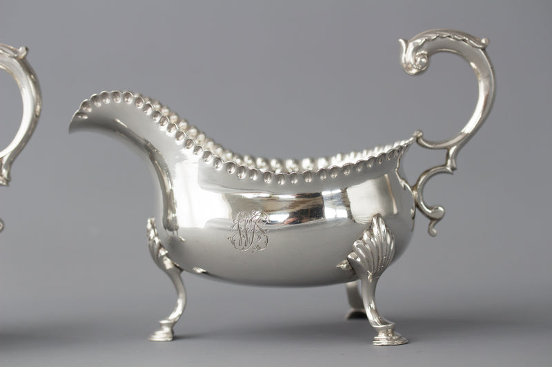 A Very Fine Pair of George III Silver Sauce Boats, London 1768 by W & J Priest