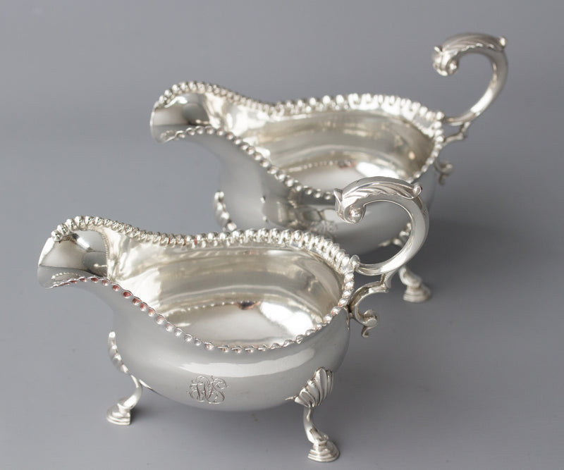 A Very Fine Pair of George III Silver Sauce Boats, London 1768 by W & J Priest