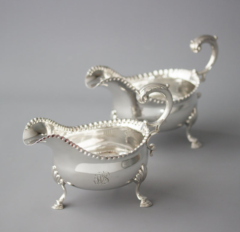 A Very Fine Pair of George III Silver Sauce Boats, London 1768 by W & J Priest