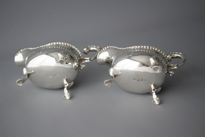 A Very Fine Pair of George III Silver Sauce Boats, London 1768 by W & J Priest