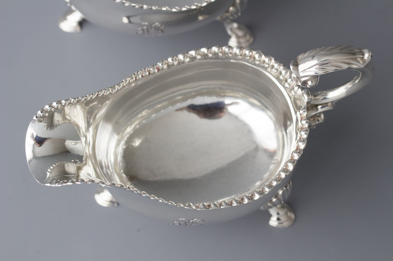 A Very Fine Pair of George III Silver Sauce Boats, London 1768 by W & J Priest