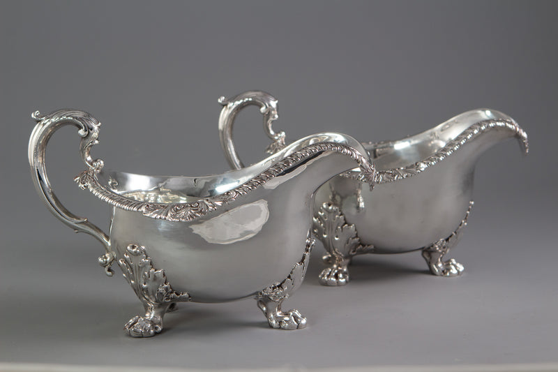 A Pair of George IV Silver Sauce Boats, London 1820 by Paul Storr