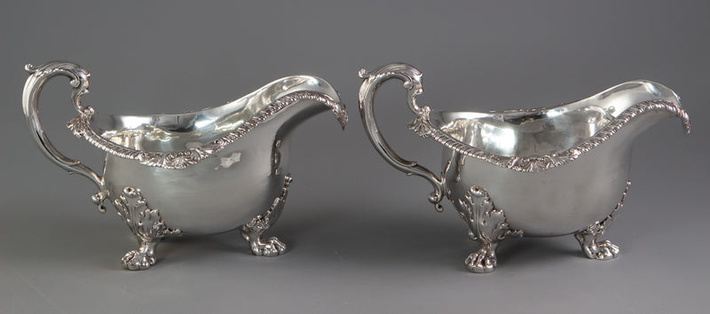 A Pair of George IV Silver Sauce Boats, London 1820 by Paul Storr