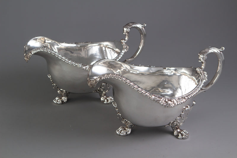 A Pair of George IV Silver Sauce Boats, London 1820 by Paul Storr