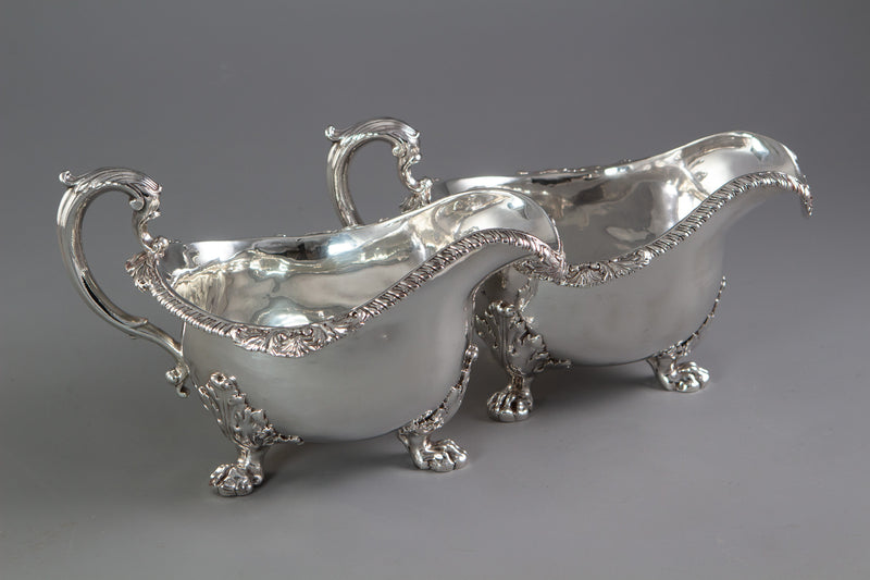 A Pair of George IV Silver Sauce Boats, London 1820 by Paul Storr