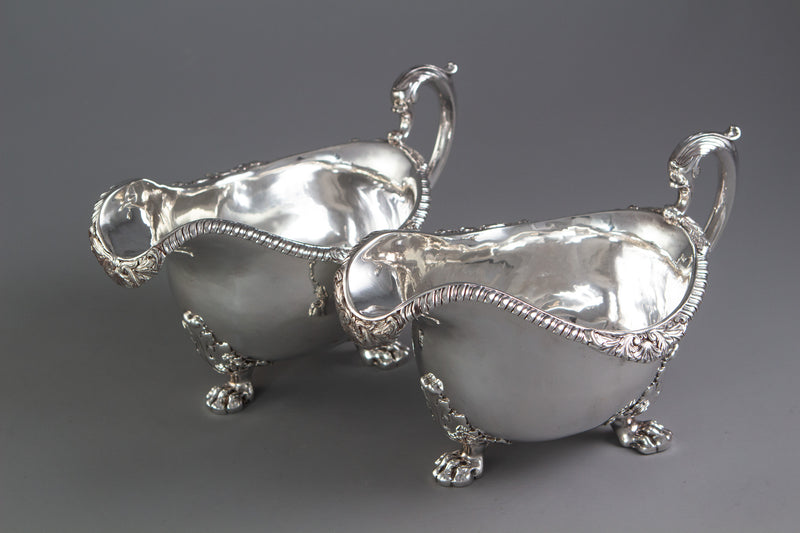 A Pair of George IV Silver Sauce Boats, London 1820 by Paul Storr