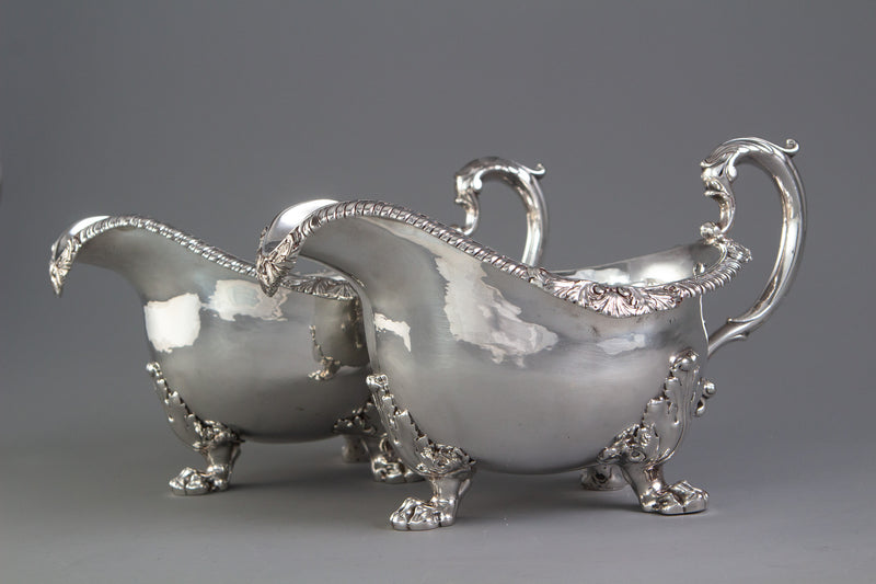 A Pair of George IV Silver Sauce Boats, London 1820 by Paul Storr