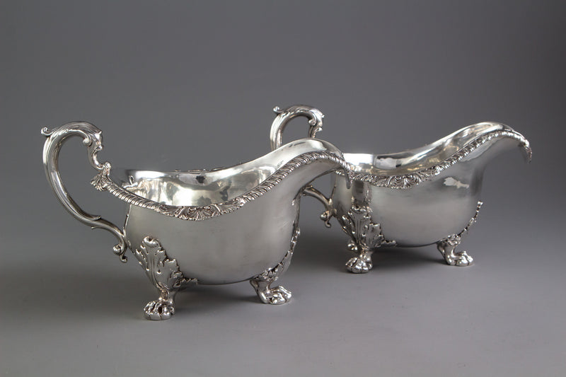 A Pair of George IV Silver Sauce Boats, London 1820 by Paul Storr