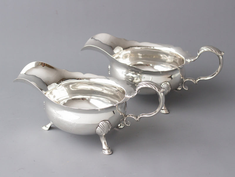 A Very Fine Pair of Heavy Geo. II Silver Sauce Boats, Lon 1742, Nicholas Sprimont