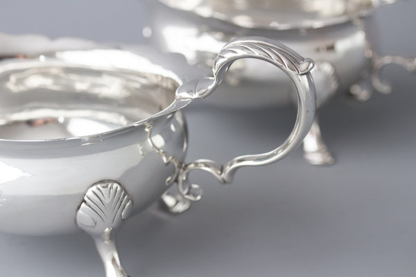 A Very Fine Pair of Heavy Geo. II Silver Sauce Boats, Lon 1742, Nicholas Sprimont