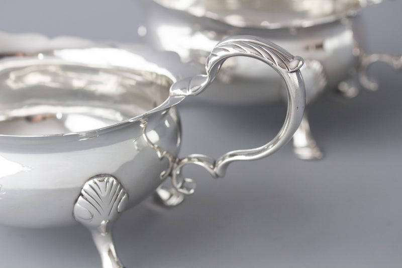 A Very Fine Pair of Heavy Geo. II Silver Sauce Boats, Lon 1742, Nicholas Sprimont