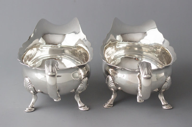 A Very Fine Pair of Heavy Geo. II Silver Sauce Boats, Lon 1742, Nicholas Sprimont